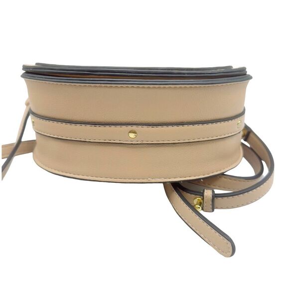 Chloe Style Crossbody Ring Bag-Beige Vegan Leather Gold Hardware - Picture 11 of 16